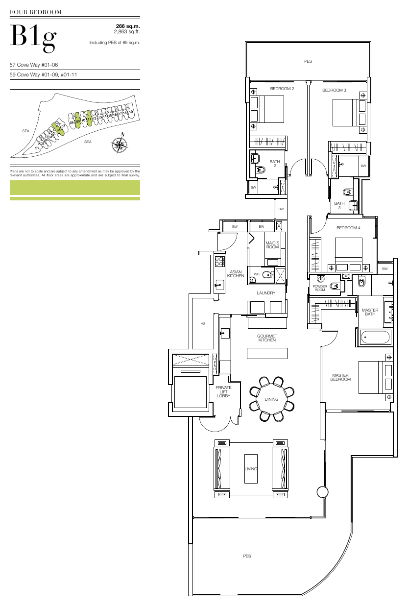 4-Bedroom (ground floor), Type B1g